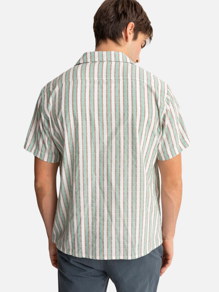 Rhythm Vacation Stripe SS Shirt - Sea Green