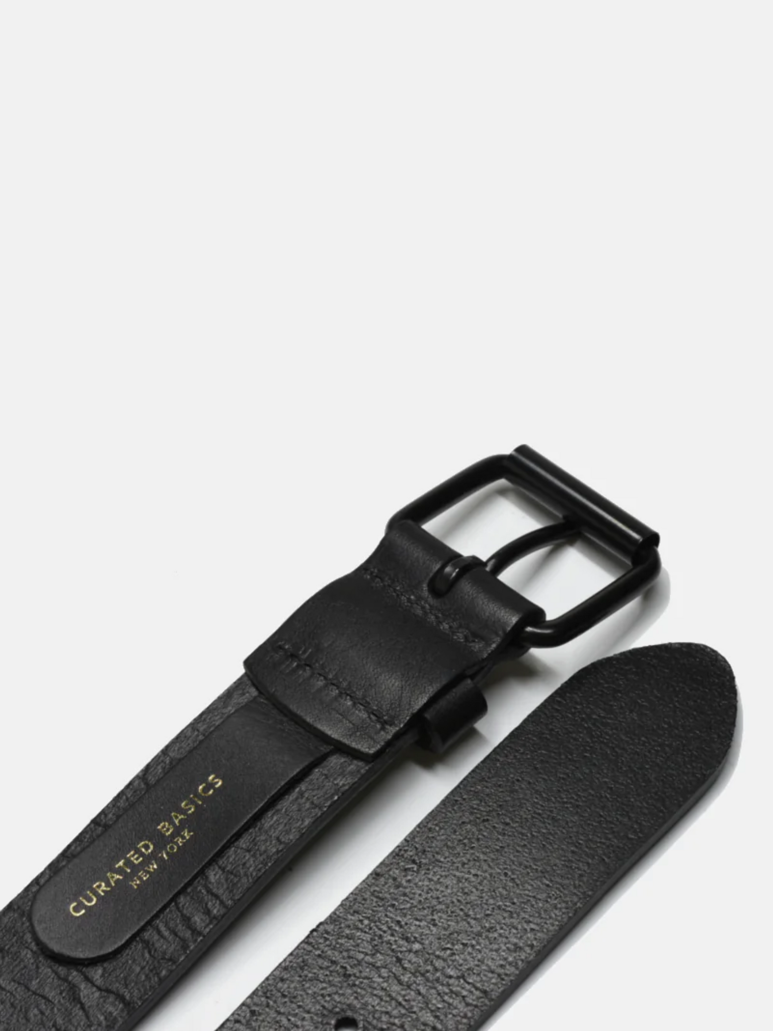 curated basics black leather belt genuine calfskin leather made in germany kempt athens ga georgia men's clothing store