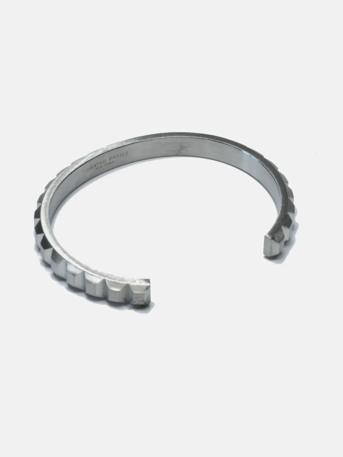 curated basics pyramid steel cuff bracelet silver jewelry kempt athens ga georgia men's clothing store