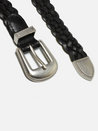 curated basics belt black western braided italian leather with stainless steel buckle kempt athens ga georgia men's clothing store