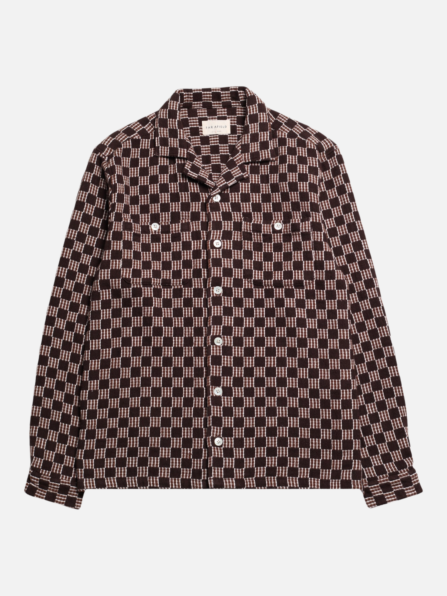 Far Afield Slate Brown Cornstalk Hiro Shirt Men's Top Button Down Flannel Collar Menswear Store Accessories Kempt Athens Georgia