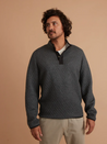 Marine Layer Corbet Reversible Pullover Charcoal Mid Heather Gray Soft Quilted Quarter Zip Outerwear Layering Athens GA Georgia Kempt Menswear Store Near Me