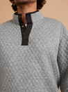 Marine Layer Corbet Reversible Pullover Charcoal Mid Heather Gray Soft Quilted Quarter Zip Outerwear Layering Athens GA Georgia Kempt Menswear Store Near Me