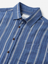 katin alan shirt washed blue white stripe ss short sleeve button up cotton linen blend kempt athens ga georgia men's clothing store