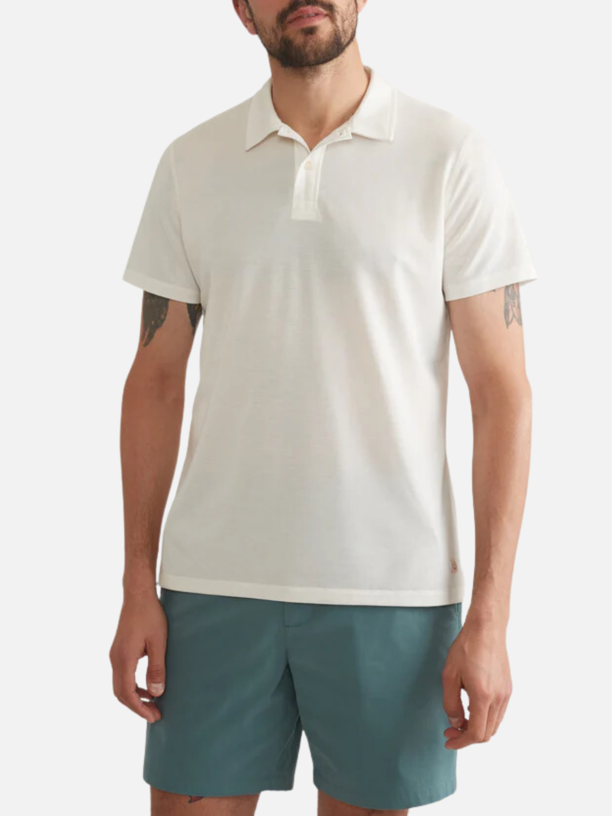marine layer air polo white recycled polyester lyocell spandex blend kempt athens ga georgia men's clothing store