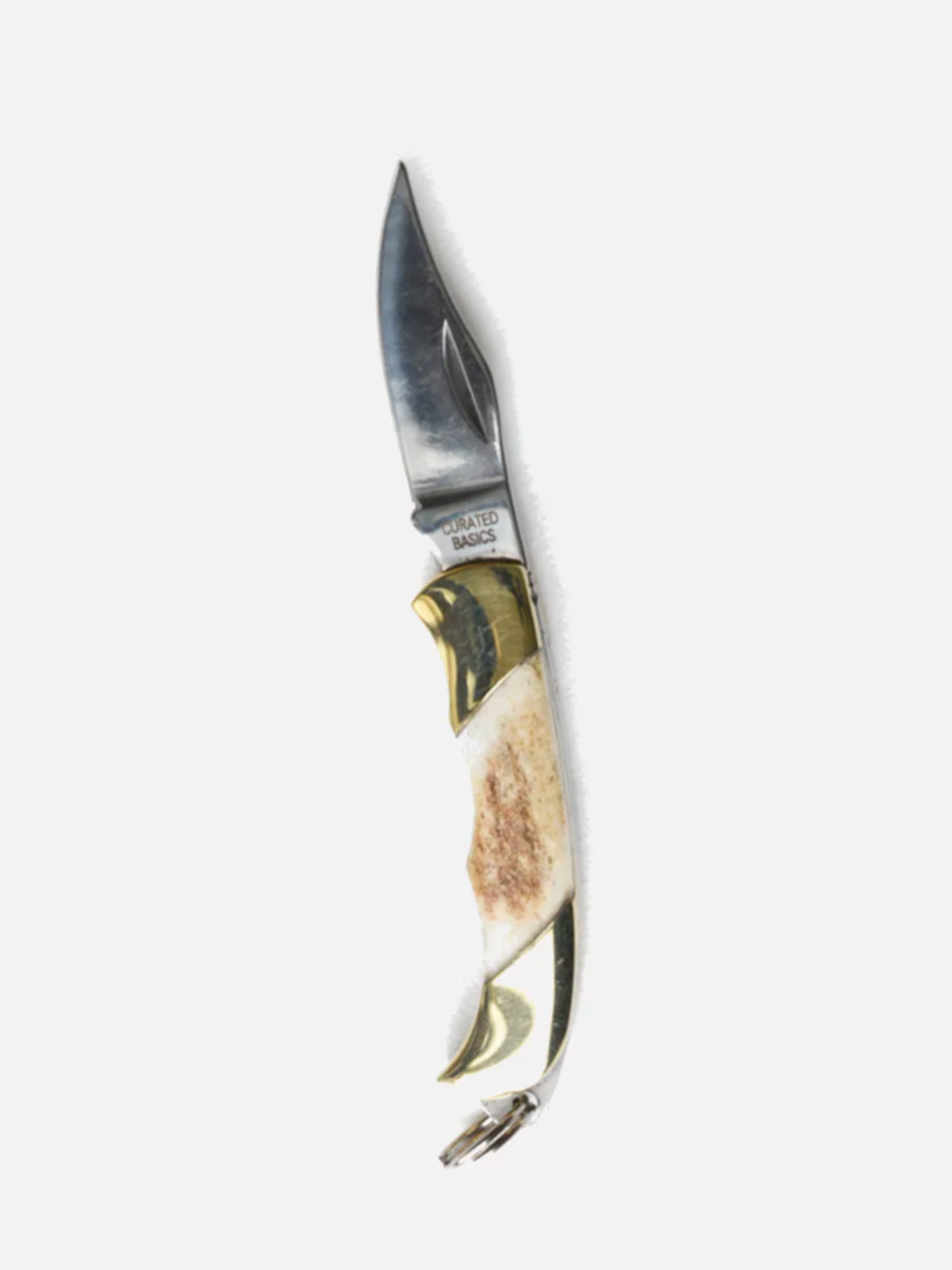 curated basics mini inlay pocket knife steel blade mother of pearl antler abalone kempt athens ga georgia men's clothing store