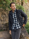 Mizzen and + Main Belmont Quilted Jacket Black Solid Fleece Lined Water Rain Proof Diamond Quilt Pattern Menswear Layering Kempt Athens Georgia Men's Clothing Accessories