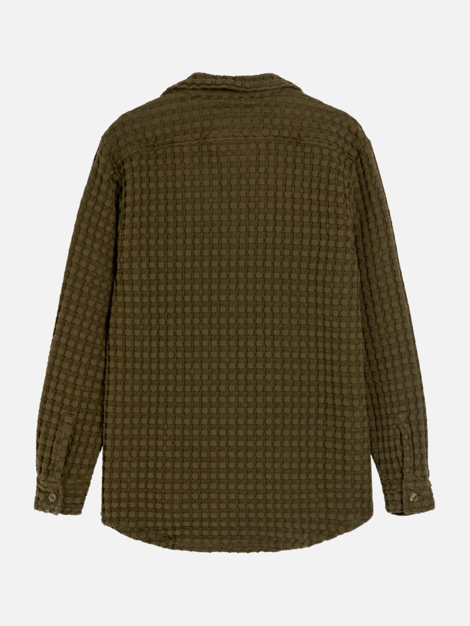 OAS Turtle Waffle Cuba Long Sleeve Shirt Olive Green Texture Jacket Kempt Mens Clothing Athens Georgia Menswear Shop