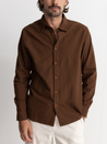 Rhythm Classic LS Linen Shirt Chocolate Button Down Kempt Mens Clothing Store Shop Georgia Athens