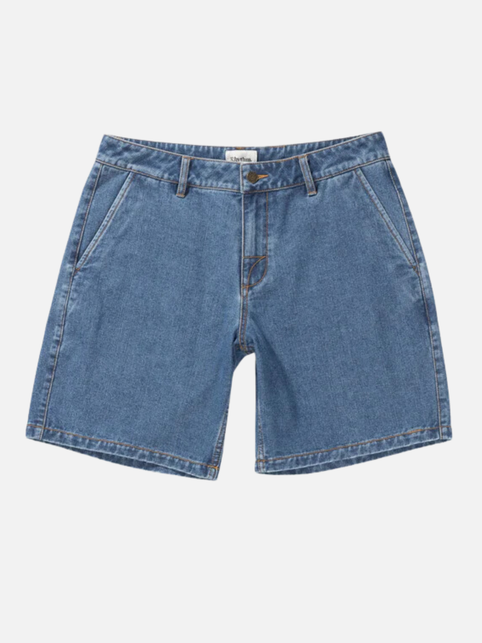 Rhythm Denim Essential Short Dark Medium Blue Wash Jort Jean Short Kempt Clothing Store Men's Athens Georgia Menswear Accessories